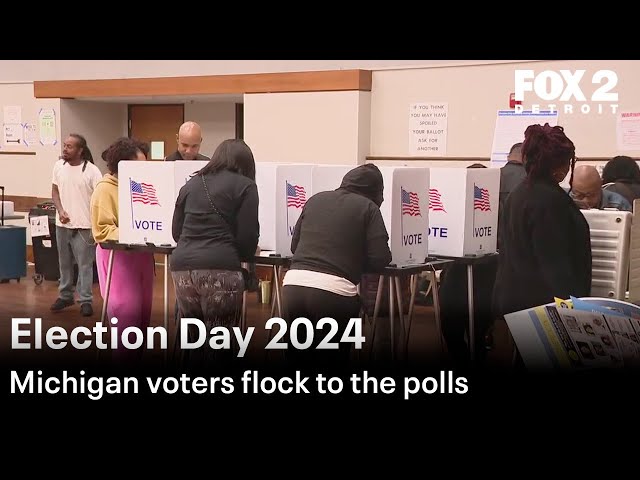 ⁣Michigan voters flock to the polls on Election Day