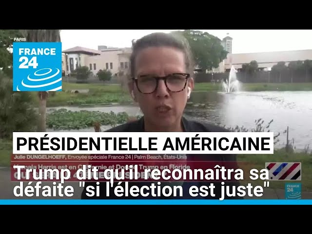 ⁣Présidentielle américaine : Trump dit qu'il reconnaîtra sa défaite "si l'élection est