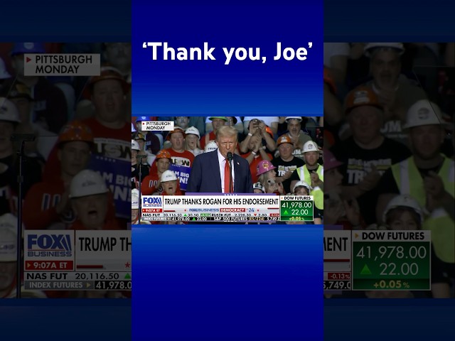 ⁣Trump thanks Joe Rogan for eleventh hour endorsement #shorts