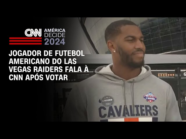 ⁣Jogador de futebol americano do Las Vegas Raiders fala à CNN após votar | CNN ARENA