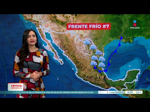 ⁣Frente frío llega al noreste y oriente del país | Noticias con Crystal Mendivil