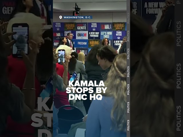 ⁣Kamala Harris visits DNC Headquarters on Election Day | Election Day 2024