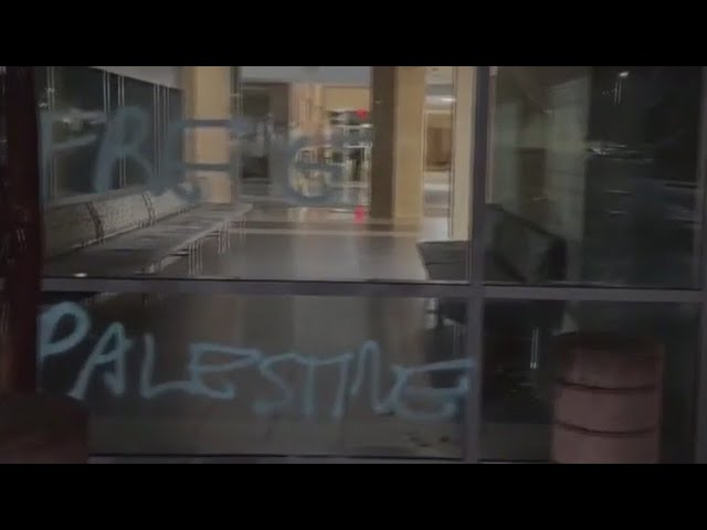 ⁣Arlington polling location vandalized with pro-Palestinian message