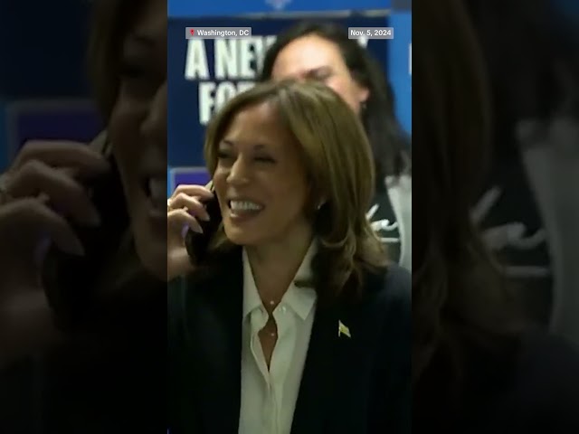 ⁣Harris makes calls from DNC phone bank on Election Day