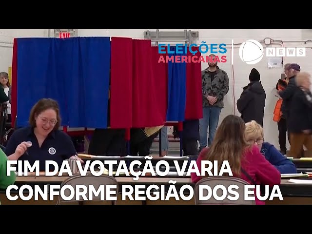 ⁣Fim da votação varia conforme região dos EUA