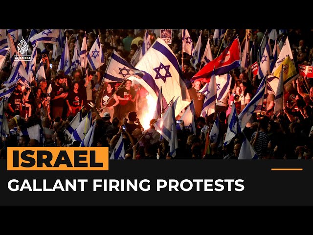 ⁣Protesters reach Netanyahu’s residence after defence minister firing | AJ #Shorts