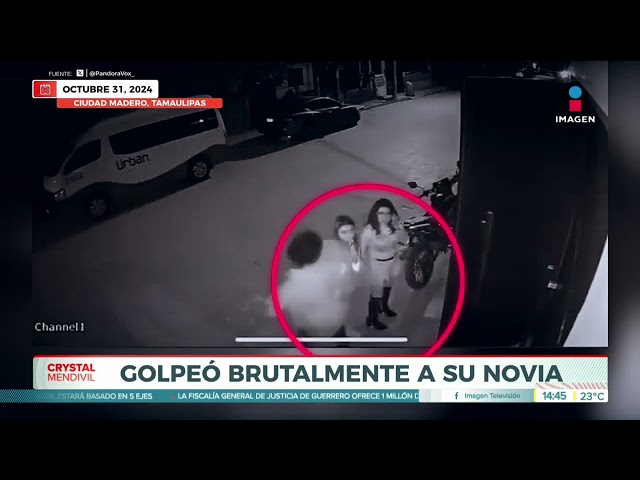 ⁣Joven es brutalmente golpeada por su novio en Tamaulipas | Noticias con Crystal Mendivil