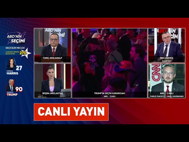 ⁣ABD seçiminin nabzı CNN TÜRK'te atıyor! Kritik eyaletlerin seçim sonuçları anbean burada #CANLI