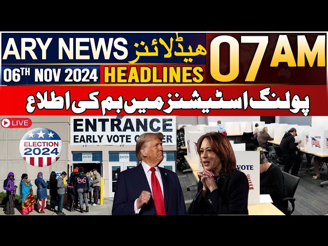 ⁣ARY News 7 AM Headlines | 6th Nov 2024 | Live updates: 2024 presidential election