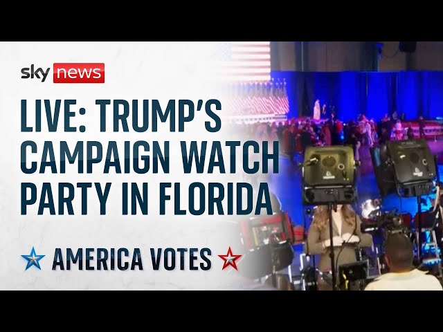 ⁣US election latest: Donald Trump’s campaign watch party in West Palm Beach, Florida