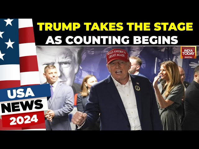 ⁣US Election Results LIVE: Trump Takes Stage At West Palm Beach As Counting Begins| Trump Watch Party