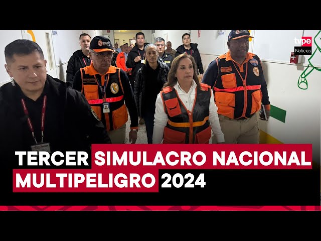 ⁣Presidenta Dina Boluarte participa en el tercer Simulacro Nacional Multipeligro 2024