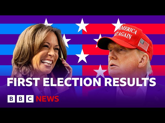 ⁣US Election: First polls close as Trump and Harris pick up early wins | BBC News