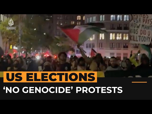 ⁣Hundreds rally against genocide on Election Day | AJ #shorts