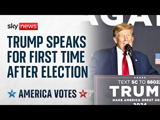 ⁣Watch live: Donald Trump speaks as he is projected to win two battleground states