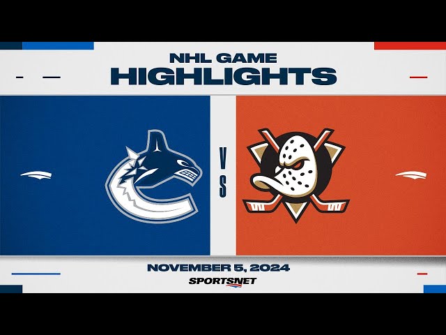 ⁣NHL Highlights | Canucks vs. Ducks - November 5, 2024