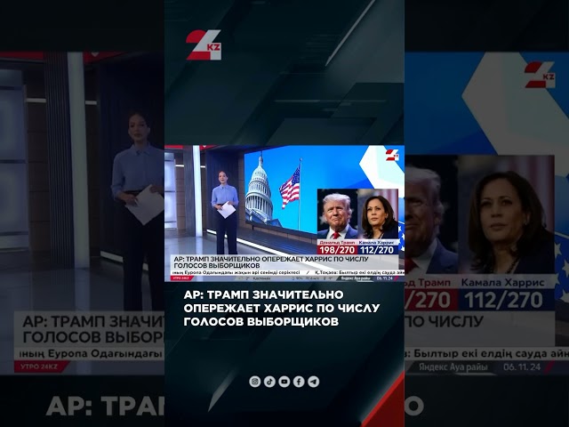 ⁣Пока Трамп значительно опережает Харрис по числу голосов выборщиков