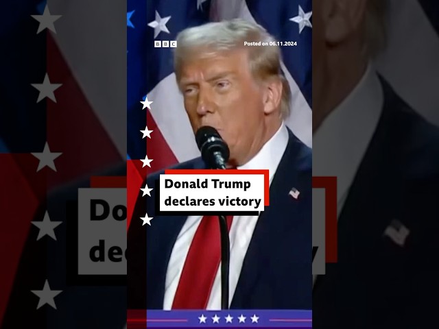 ⁣Donald Trump declares victory in US presidential election. #USElection #DonaldTrump #BBCNews