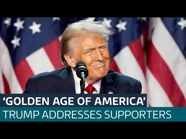 ⁣Trump addresses supporters in Florida | ITV News