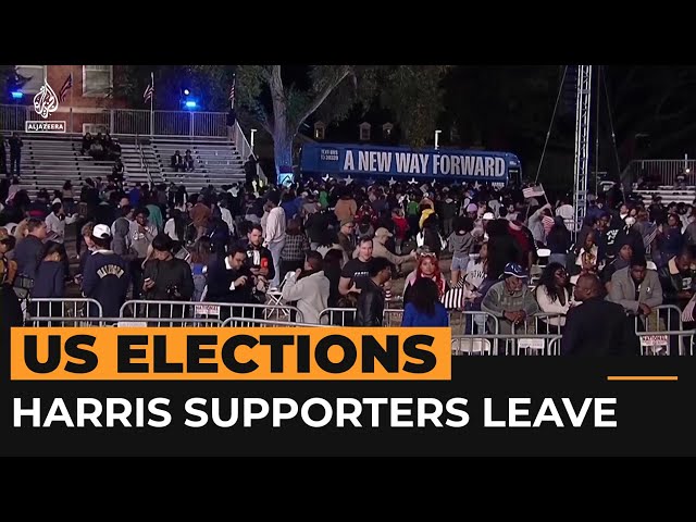 ⁣Harris supporters disperse after election night speech postponed | AJ#shorts