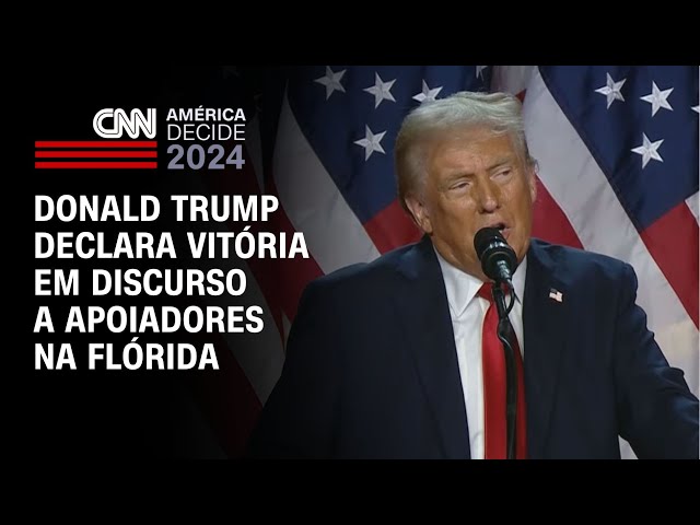 ⁣Donald Trump declara vitória em discurso a apoiadores na Flórida | AMÉRICA DECIDE