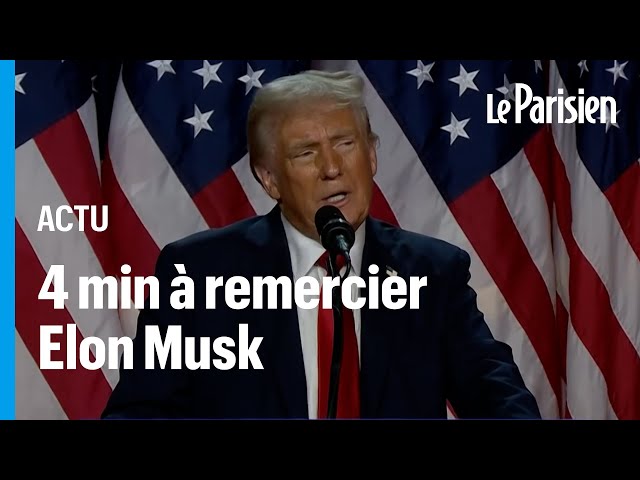 ⁣Donald Trump dithyrambique sur Elon Musk dans son discours de victoire