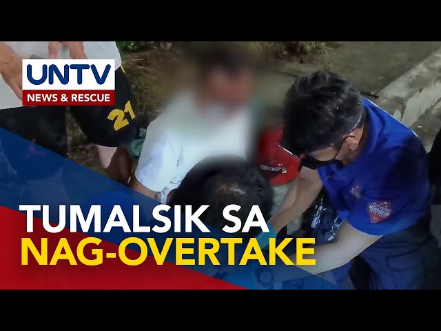 ⁣Motorcycle rider, sugatan matapos umanong tamaan ng nag-overtake na kotse