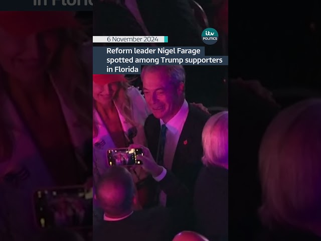 ⁣Reform leader Nigel Farage spotted among Trump supporters in Florida #itvnews #shorts