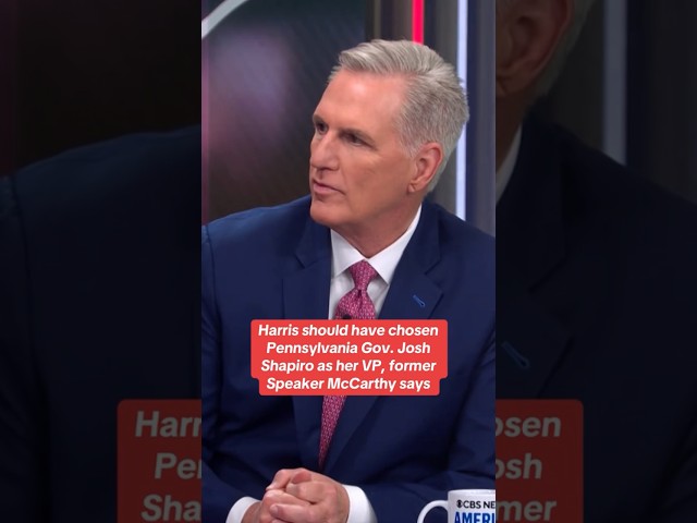 ⁣Harris should have picked Pennsylvania Gov. Shapiro as running mate, Kevin McCarthy says #shorts