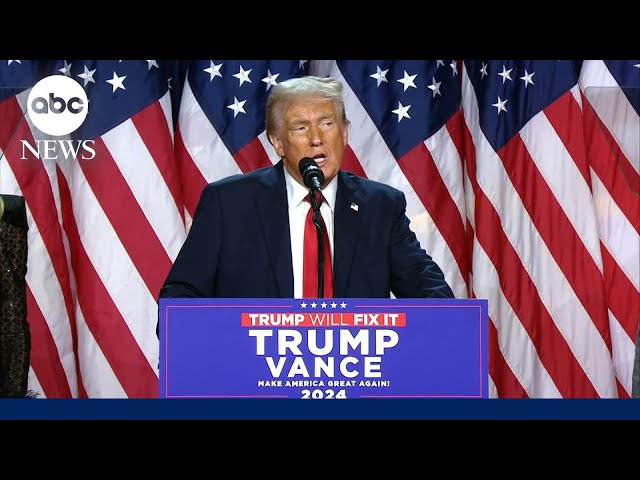 ⁣FULL SPEECH: Trump declares victory in 2024 presidential election