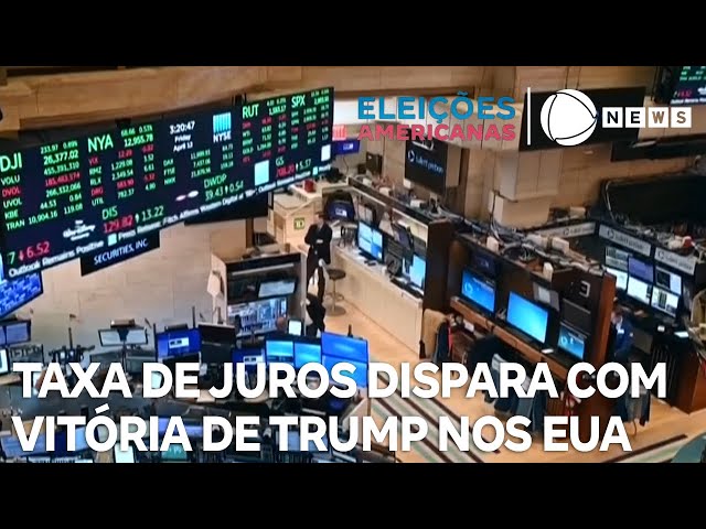 ⁣Taxa de juros dispara nos EUA com vitória de Trump