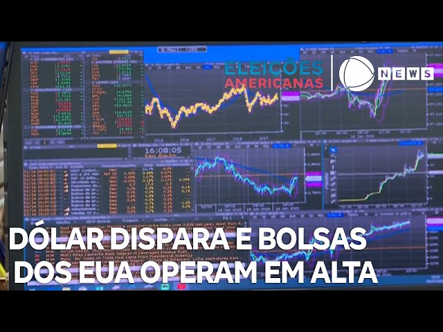 ⁣Dólar dispara e bolsas americanas operam em alta após vitória de Trump