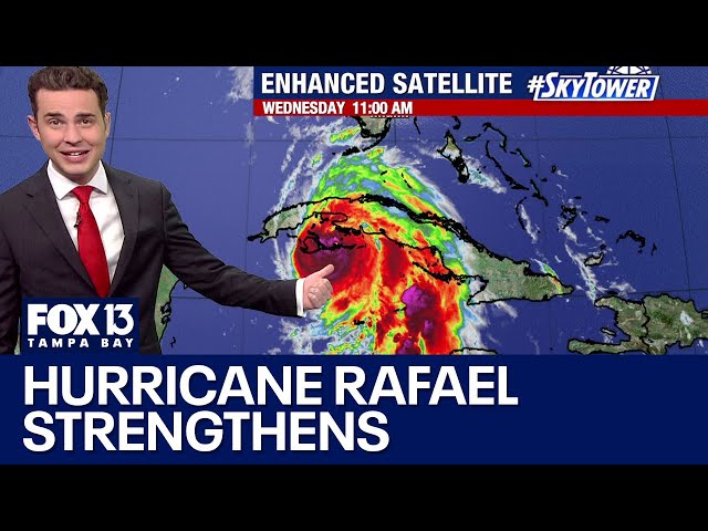 ⁣Hurricane Rafael strengthens, prompts warning for Florida