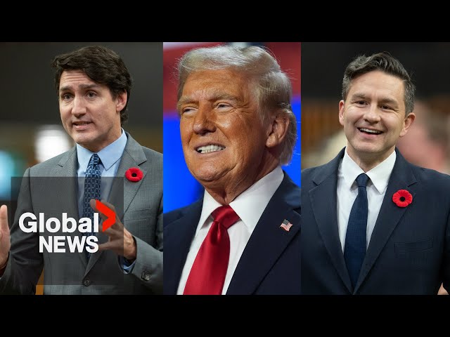 ⁣Poilievre says Trudeau’s price on pollution will drive jobs south of border after Trump win