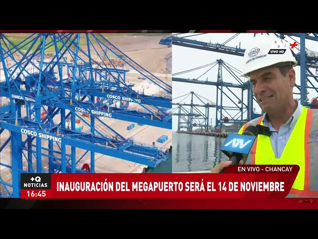 ⁣Megapuerto de Chancay se alista para ser inaugurado este 14 de noviembre