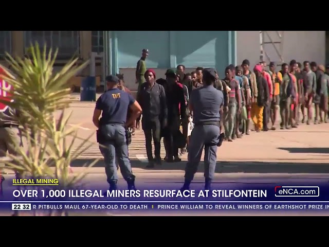 ⁣Illegal mining | Over 1,000 illegal miners resurface at Stilfontein