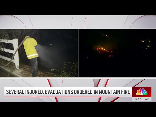 ⁣Retired firefighter does what he can to save Camarillo homes from Mountain Fire