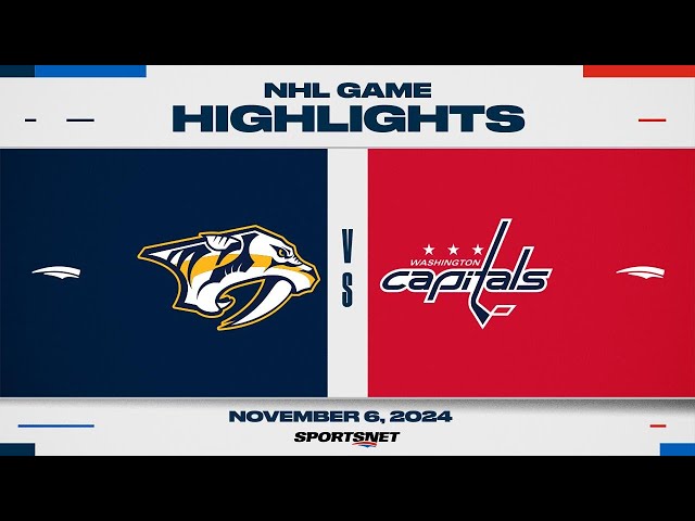 ⁣NHL Highlights | Predators vs. Capitals - November 6, 2024