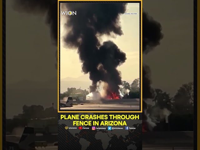 ⁣Arizona: Plane Crashes Through Airport Fence, Collides With Car in Deadly Accident | WION Shorts