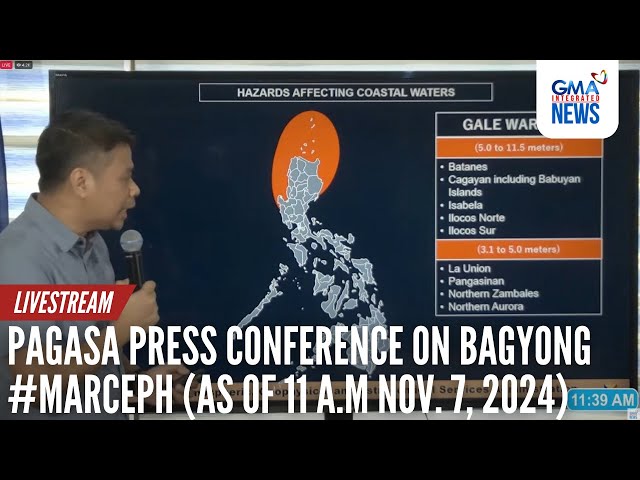 ⁣LIVE: PAGASA press conference on Bagyong #MarcePH... | GMA Integrated News - Replay