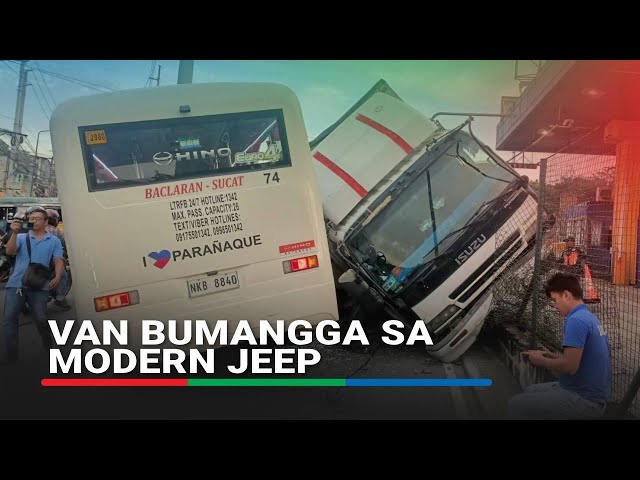 ⁣Wing van bumangga sa modern jeep sa SLEX; 1 sugatan | ABS-CBN News