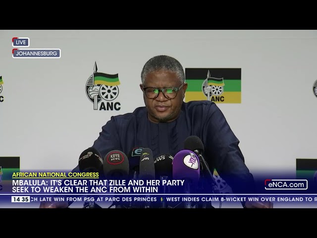 ⁣It's clear that Zille and her party seek to weaken the ANC - Mbalula