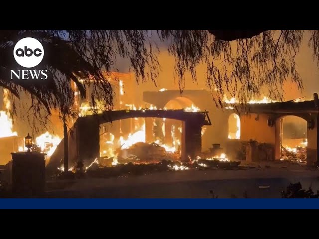 ⁣Wildfire rips through thousands of acres in Southern California