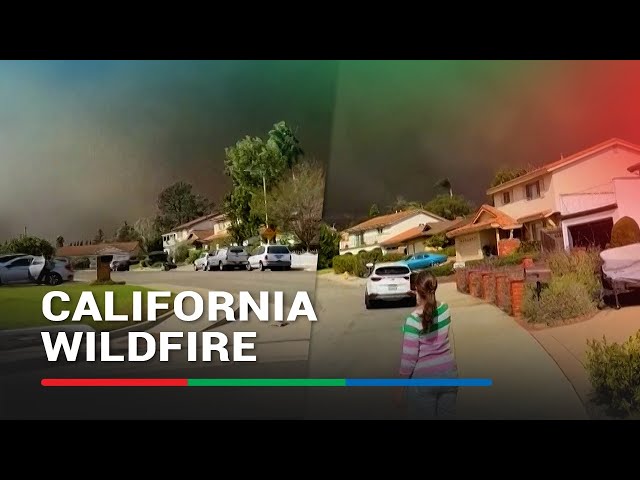 ⁣Thick black smoke from wildfire engulfs California sky