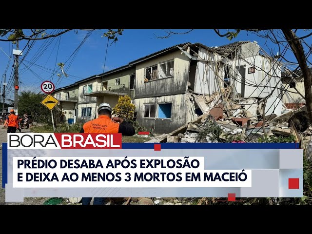 ⁣Prédio residencial desaba após explosão de gás em Maceió | Bora Brasil