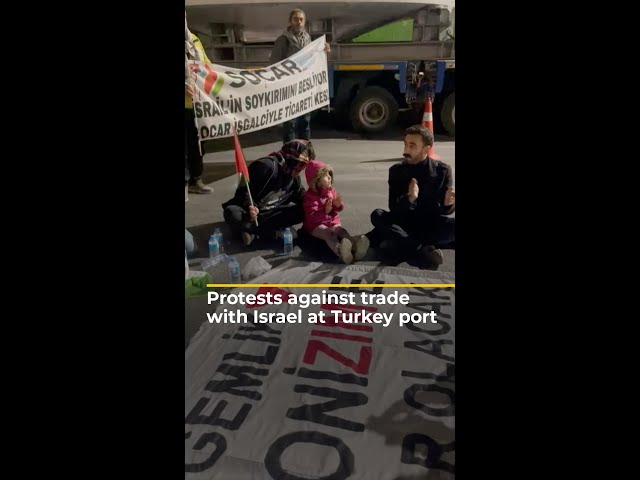 ⁣Protests against trade with Israel at Turkey port | AJ #shorts