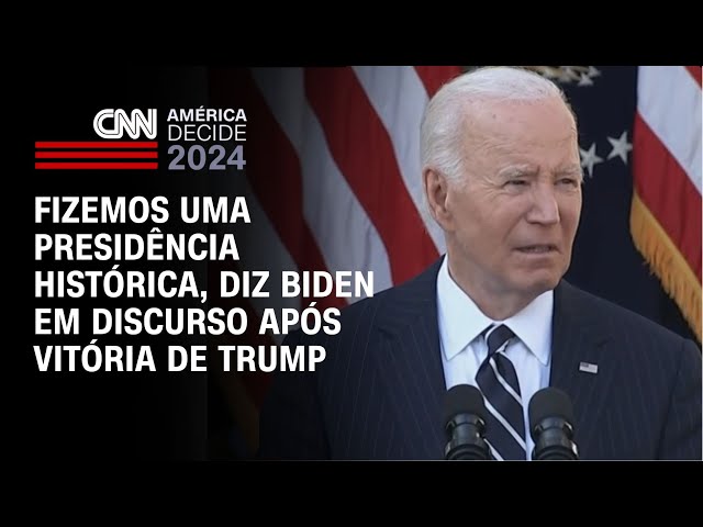 ⁣Fizemos uma Presidência histórica, diz Biden em discurso após vitória de Trump | BASTIDORES CNN