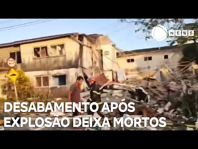 ⁣Desabamento após explosão deixa ao menos três mortos em Maceió