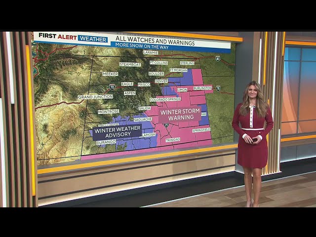 ⁣Light snow into Denver Thursday before another blast of snow on the way for Colorado