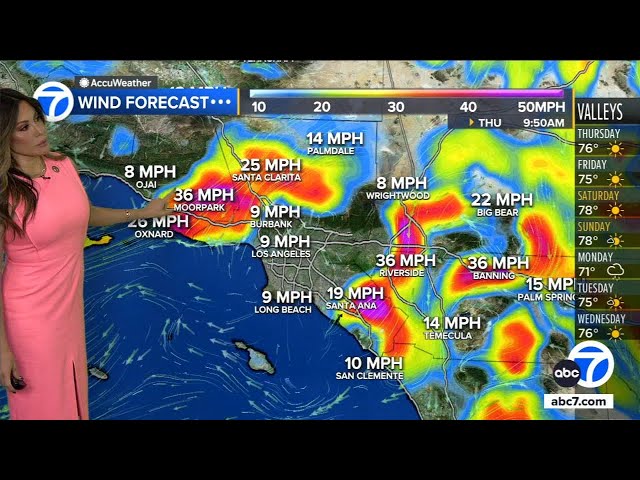 ⁣Here's when Santa Ana winds will move out of SoCal